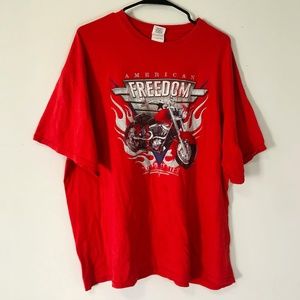 Vintage Gildan American Freedom Moto Short Sleeve T-Shirt Sz XXL